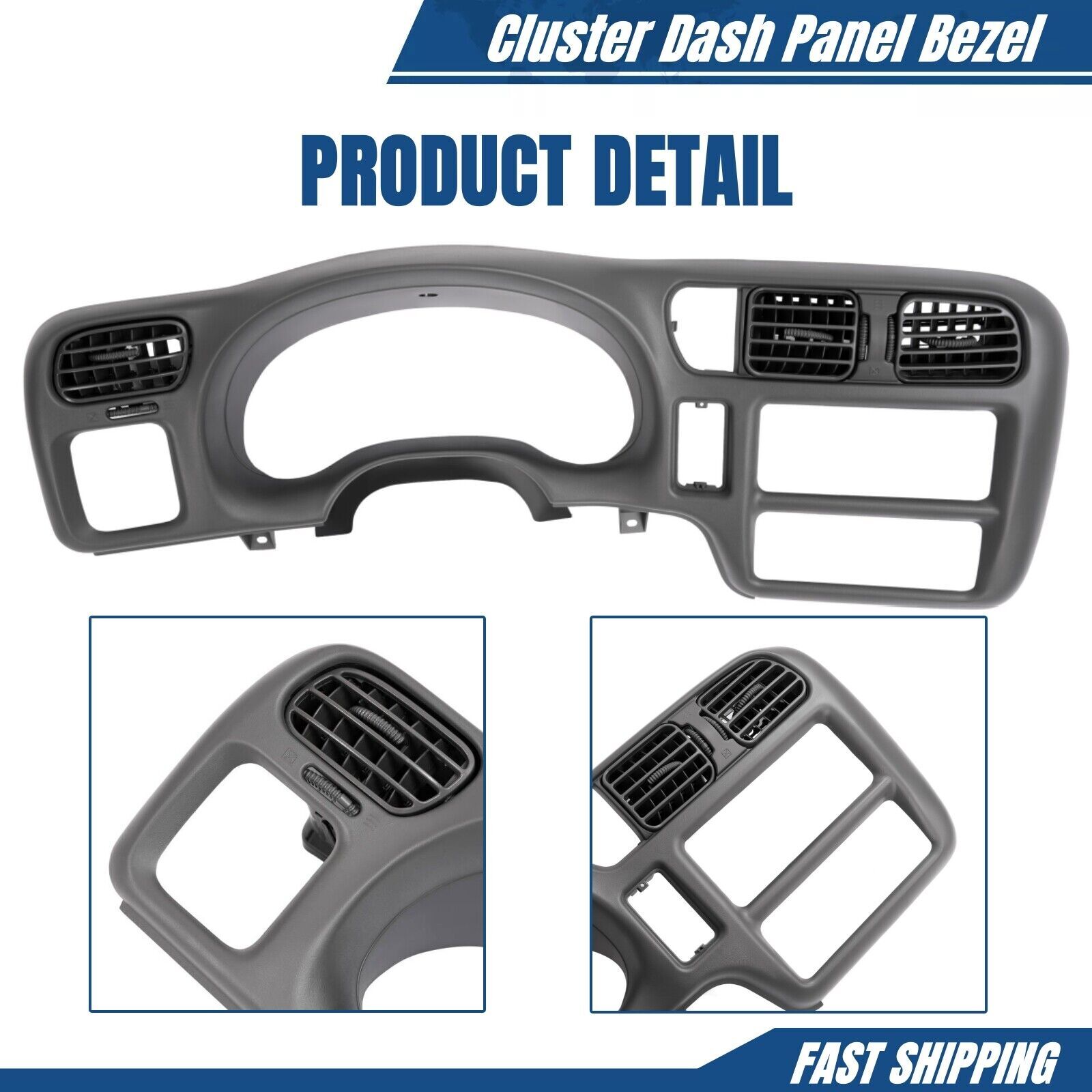 Dash Radio Cluster Bezel Cover Single Din Fit For 98-05 Chevy S10 Blazer Jimmy
