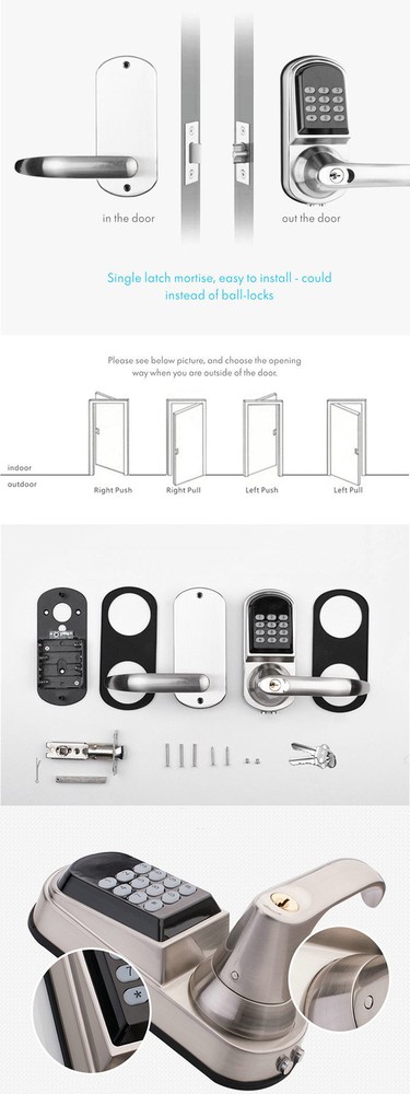 Electronic Smart Keyless Keypad Door Lock Digital Password Entry Door Lock Knob