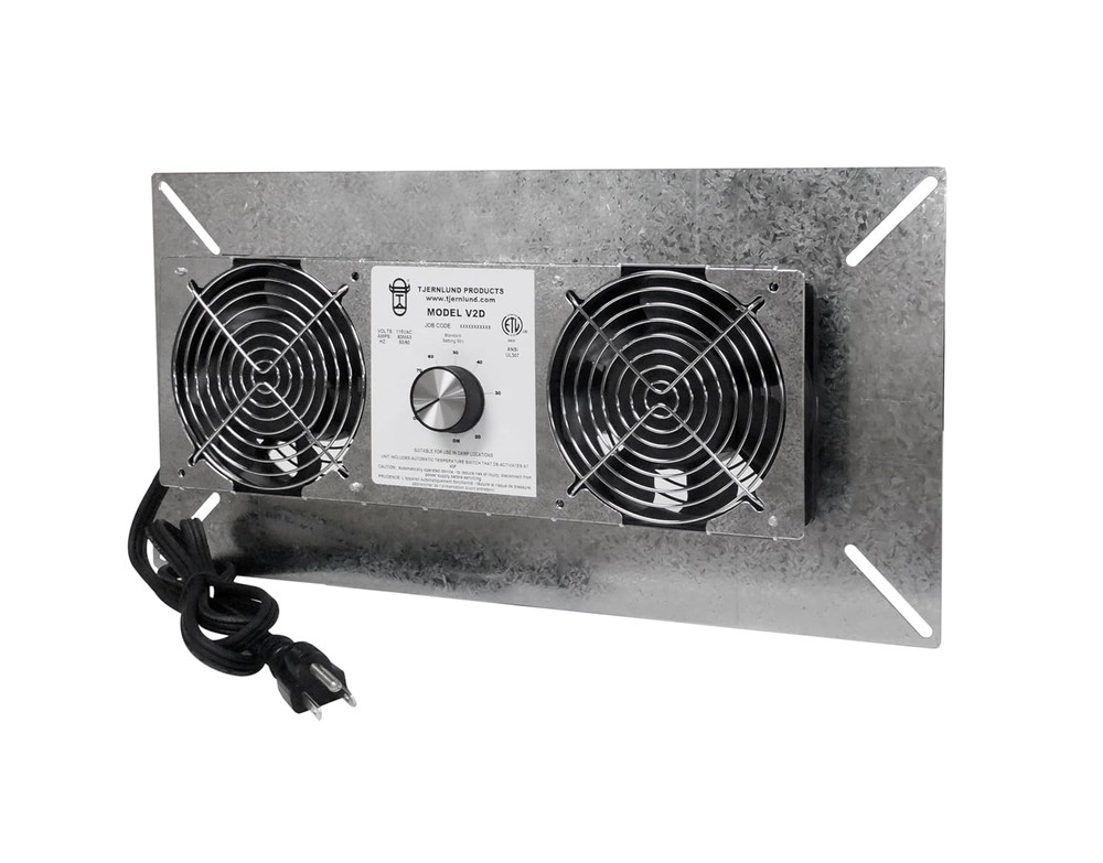 V2D Underaire Crawlspace Ventilator Fan Moisture Mold Reducing,220 Cfm,Silver
