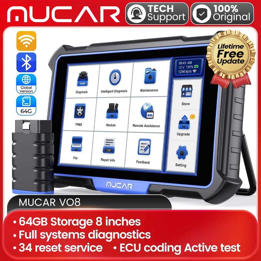 2025 MUCAR VO8 Pro Bidirectional Full System OBD2 Diagnostic Scanner E.CU Coding