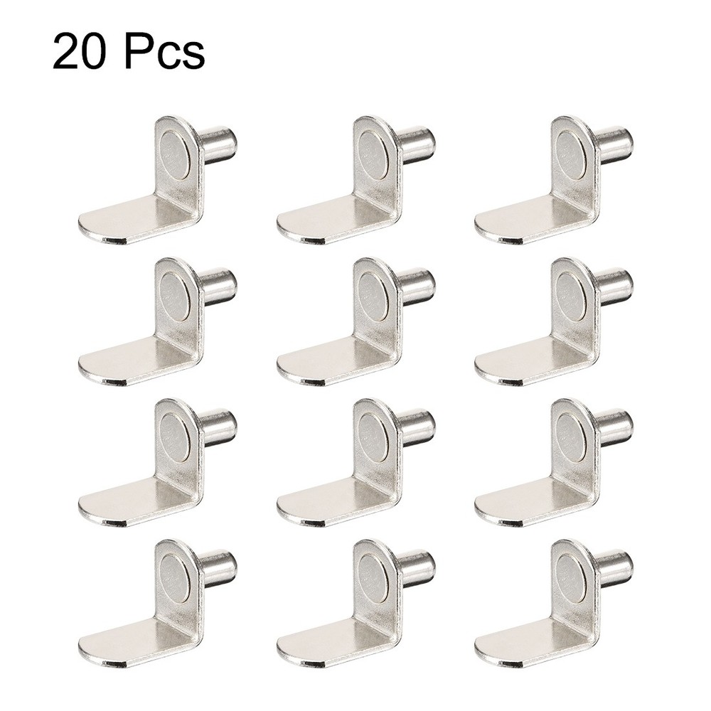 Shelf pin support, 6mm L-shaped support, wardrobe cabinet bracket 20pcs