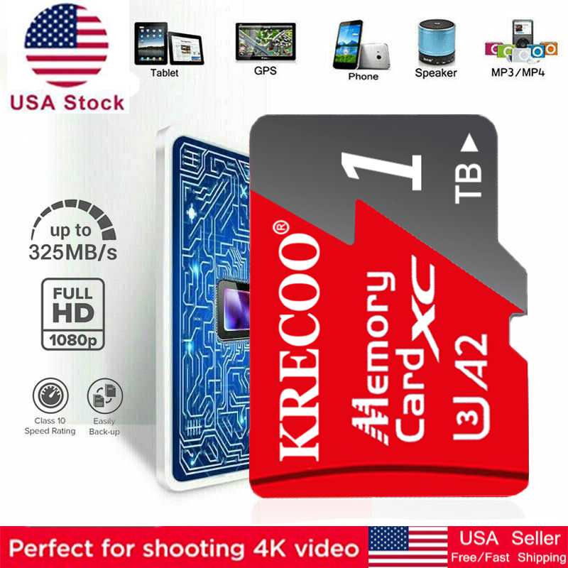 1TB Micro SD Memory Card Class10 Flash 325MB/s Mini for Phone Tablet Camera Lot
