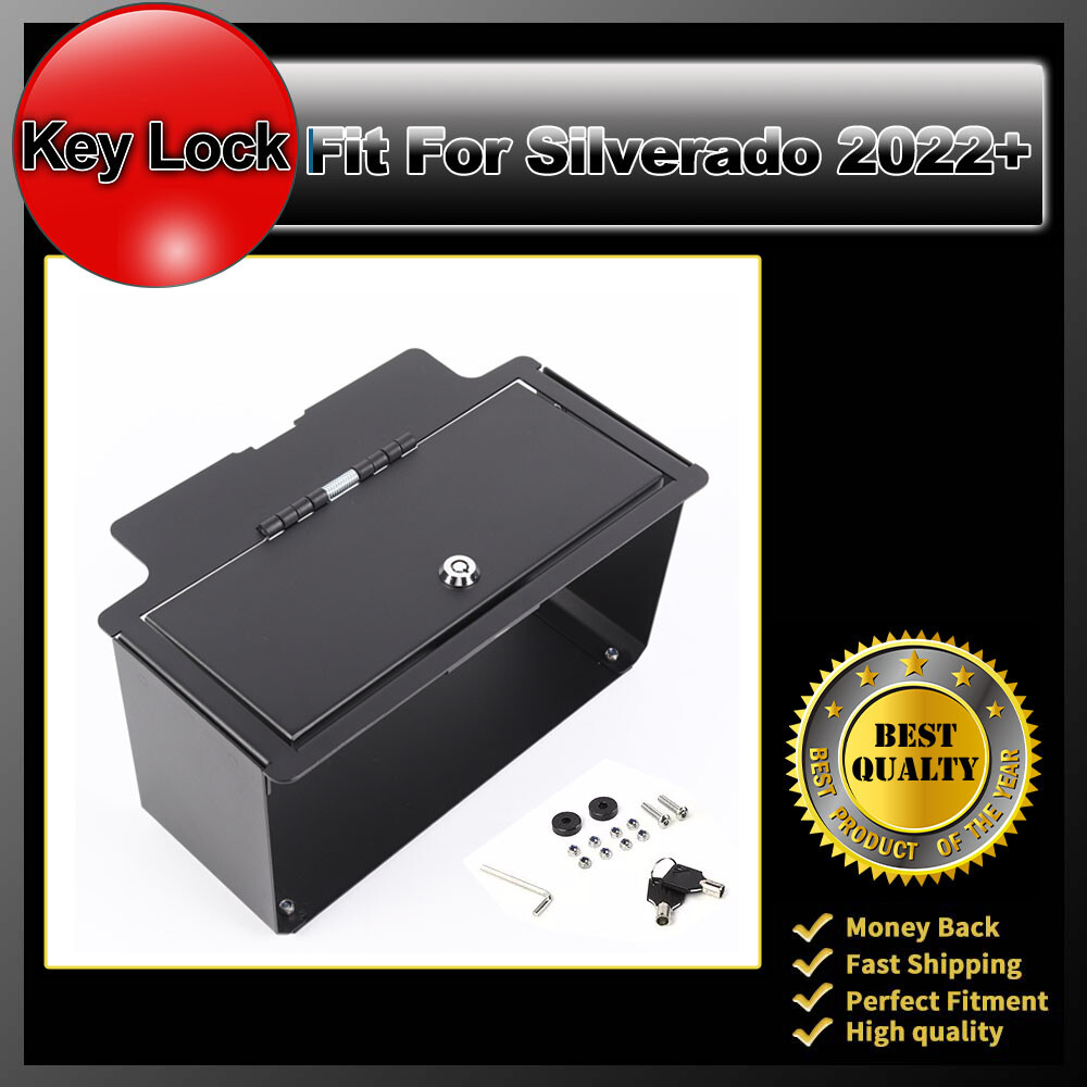 Center Console Vault Safe Box Key Lock Fit For Chevy Silverado GMC Sierra 2022+
