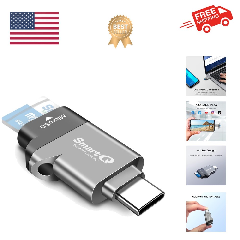 C356 Type-C MicroSD Card Reader with USB 3.0 Super Speed Technology, Supports...