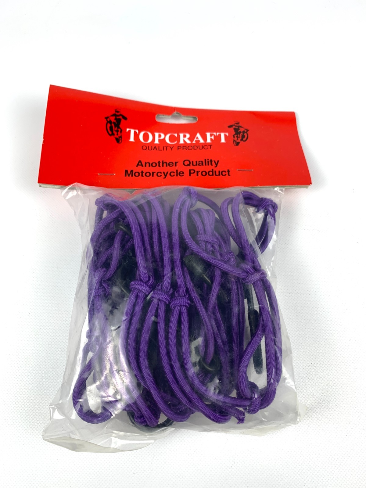 VTG Bike Cargo Net Dayglo Green Purple Stretch Basket Cover Topcraft 15x15" NOS