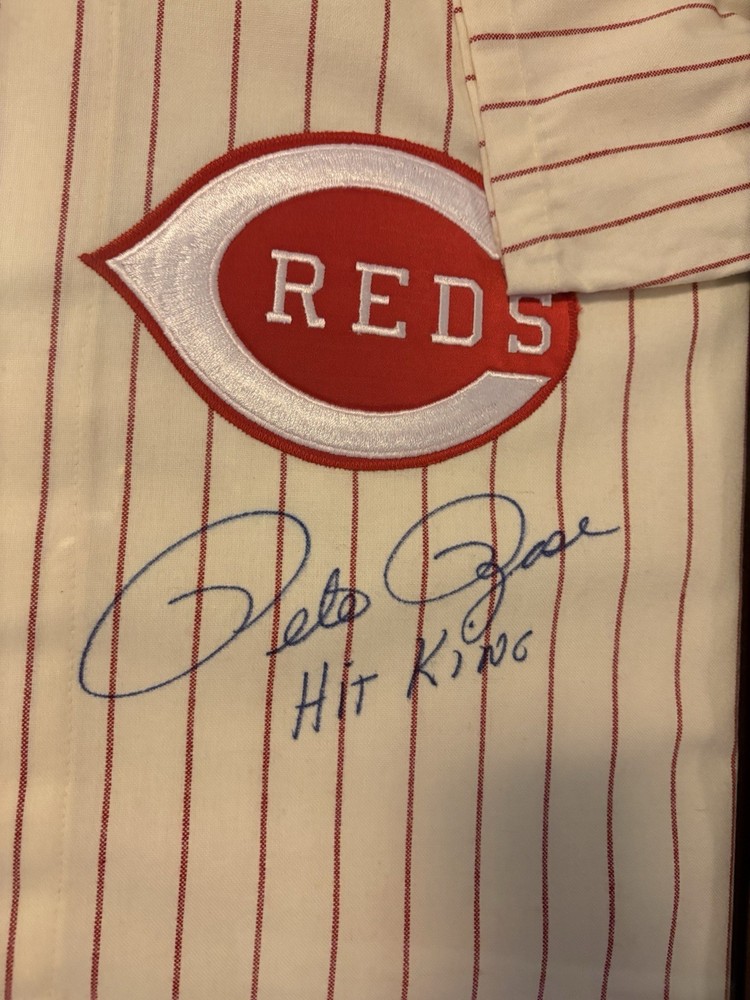 PETE ROSE Mitchell Ness Signed Autographed Jersey FRAMED