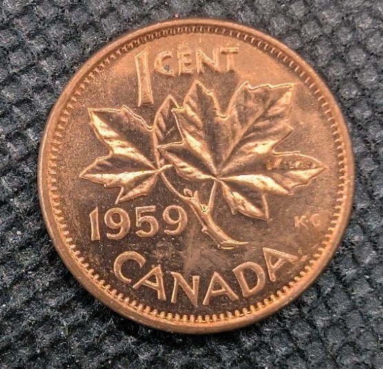Rare Canada 1959 BU Small Cent Penny.