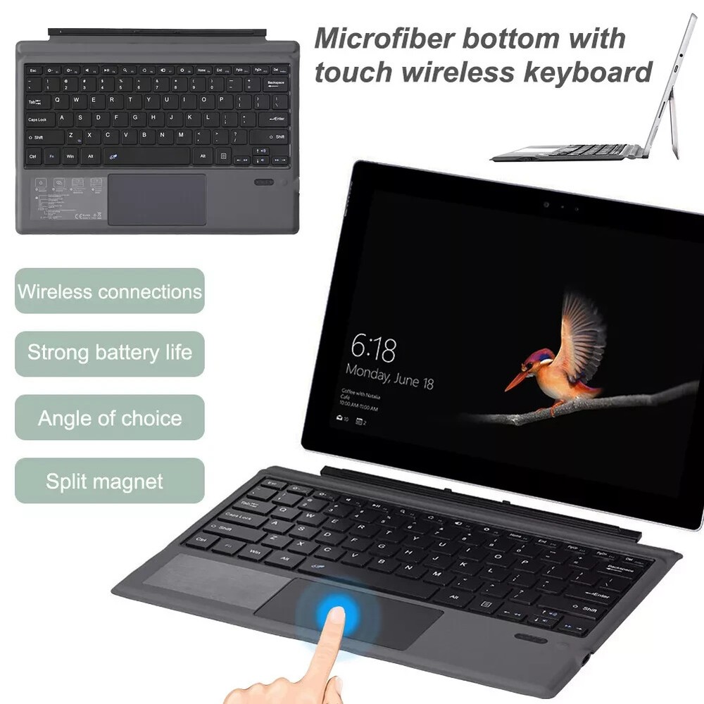 For Microsoft Surface pro 3/4/5/6/7 Wireless Keyboard PU Leather Case Cover