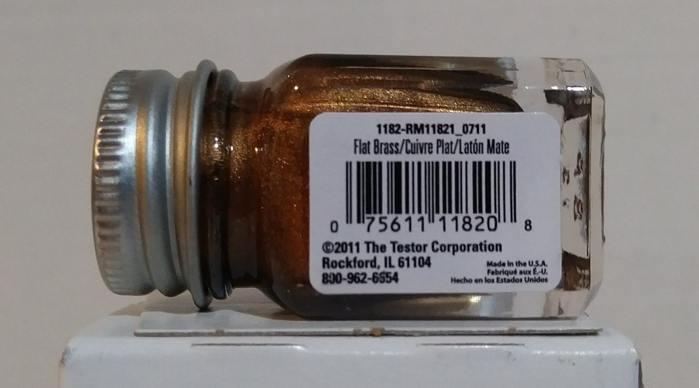 Testors Premium Paints 1182 TT, Flat Brass.