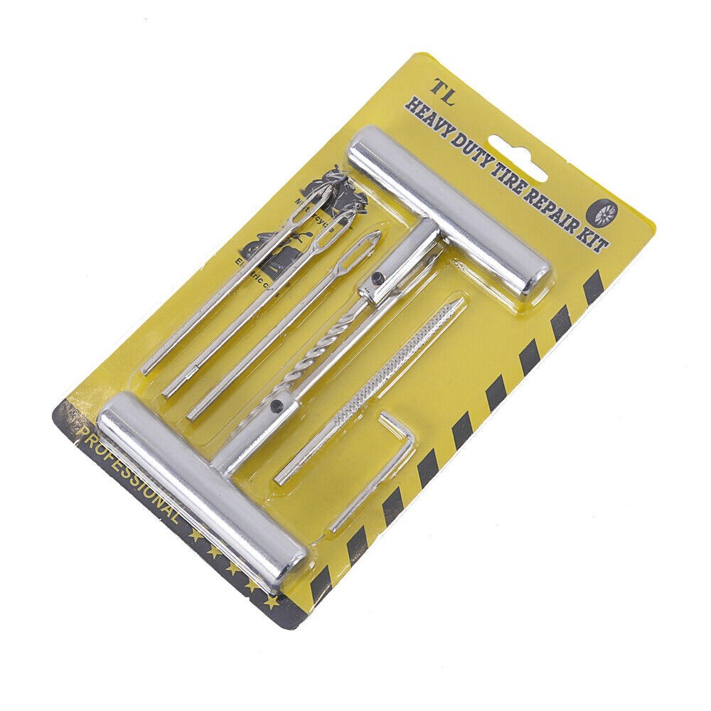 7PC Tire Repair Kit with Plug Flat Tire Puncture Repair Tire Plug Kit Heavy Duty