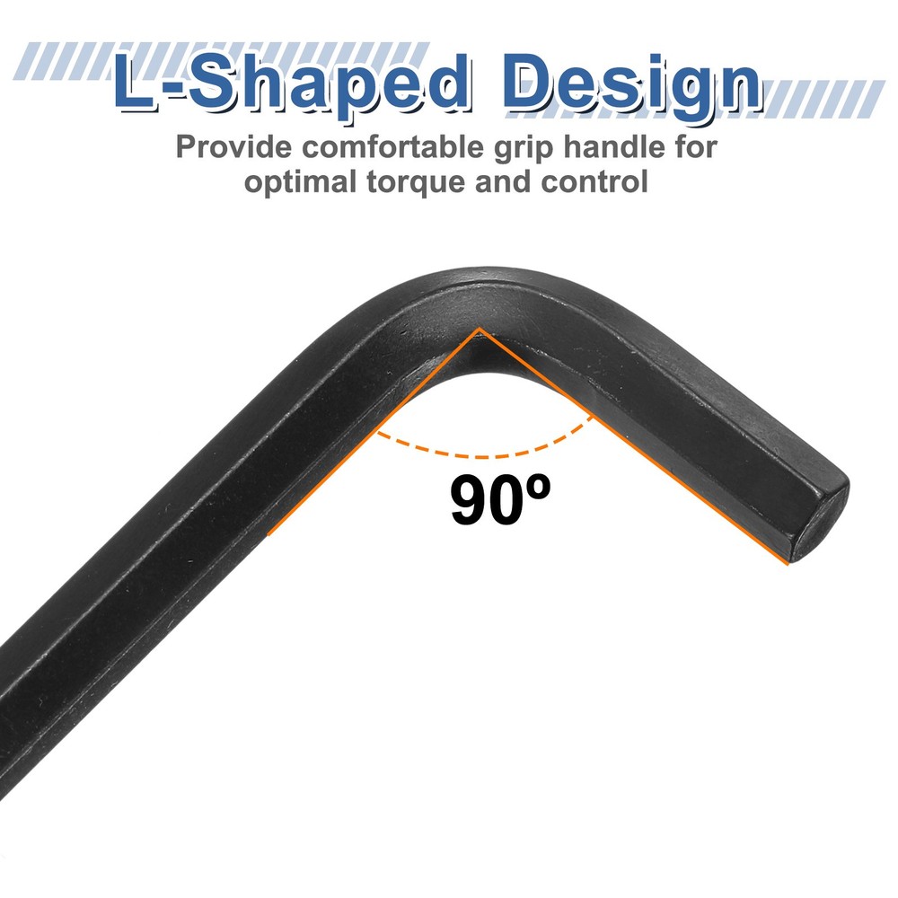 Hex Key Wrench 1/2" L-Shape Hexagon SAE Wrenches Black