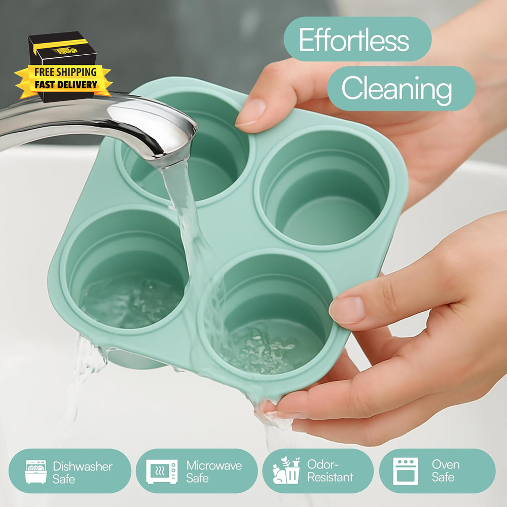 Silicone Freezer Tray with Lid - Stackable 2 Oz Large Ice Cube Molds for Homemad