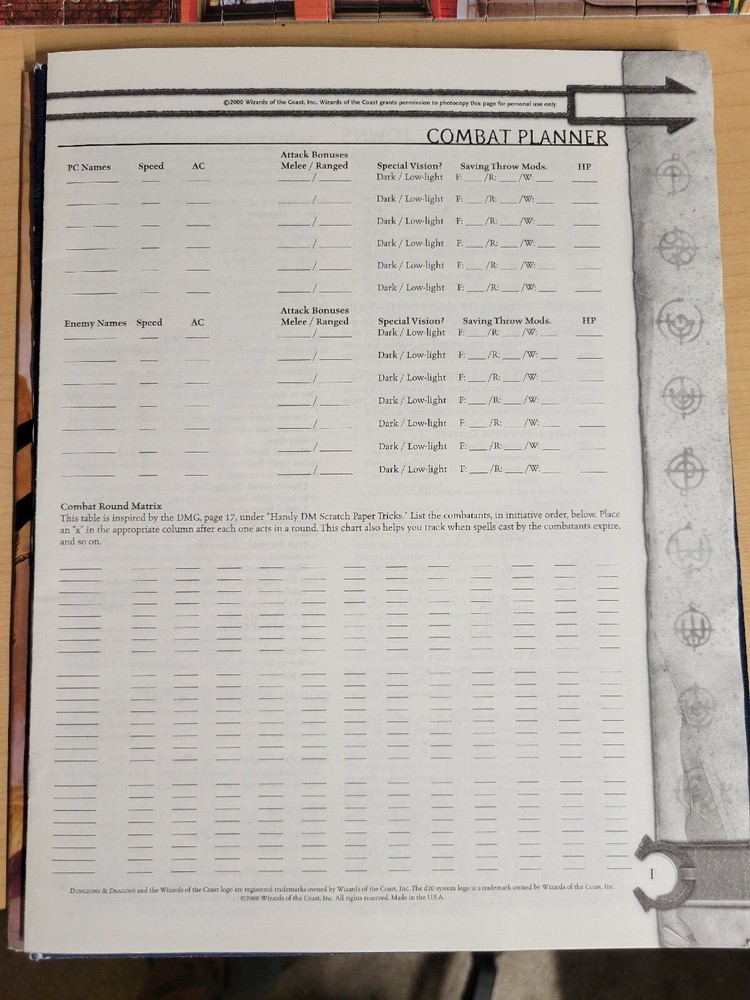 Dungeon Master's Screen (Dungeons & Dragons, 3rd Edition: D20 System)
