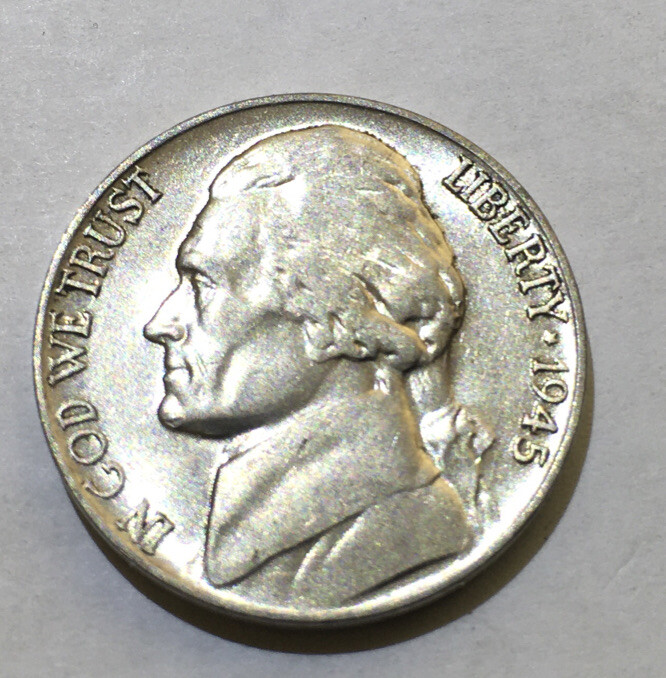 Silver War Jefferson 5c 1945-P/P with Laminations ERROR KM 192a