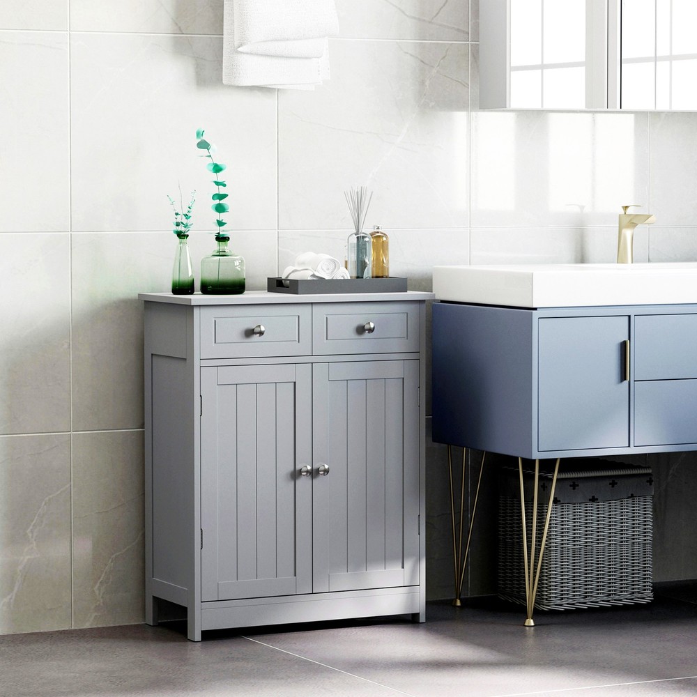 Bathroom Floor Cabinet Storage Organizer Kitchen Cupboard with Adjustable Shelf