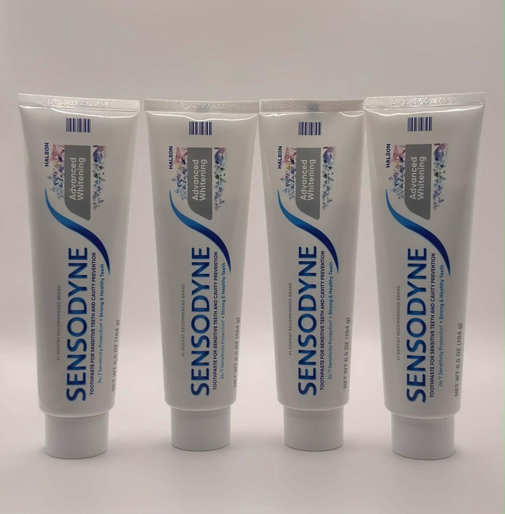 Sensodyne Advanced Whitening Toothpaste 6.5oz 4 Pack Sensitivity - Open Box