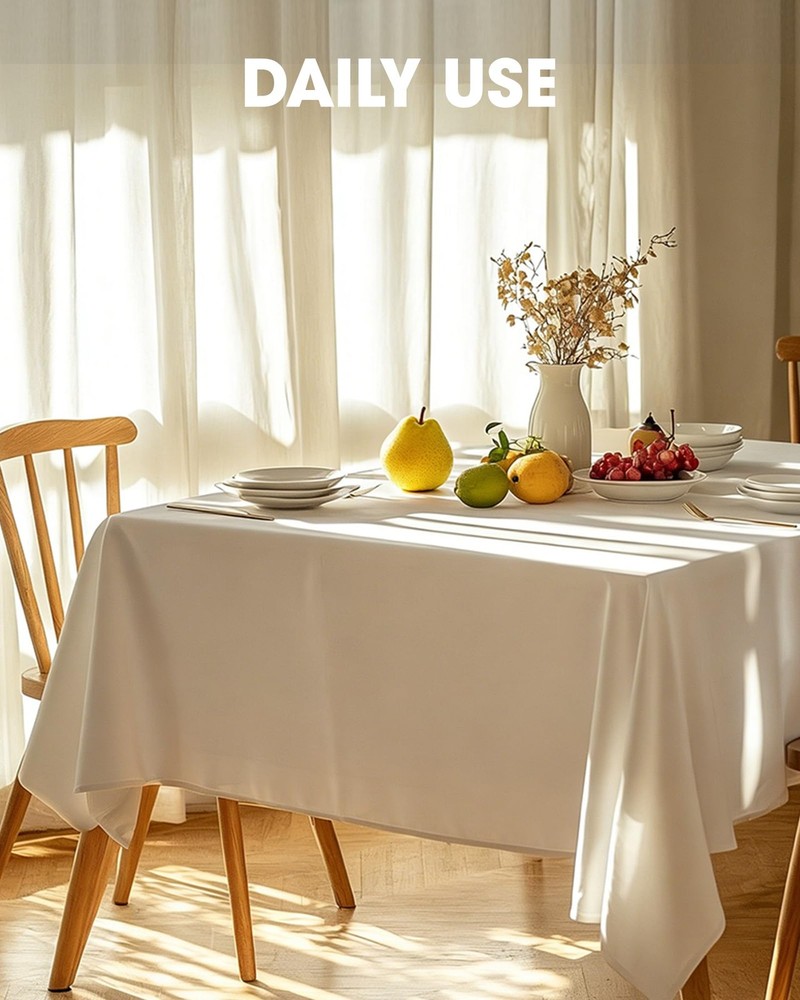 Rectangle Table Cloth 60" x 102" – Durable Polyester Tablecloth Offers Reusab...