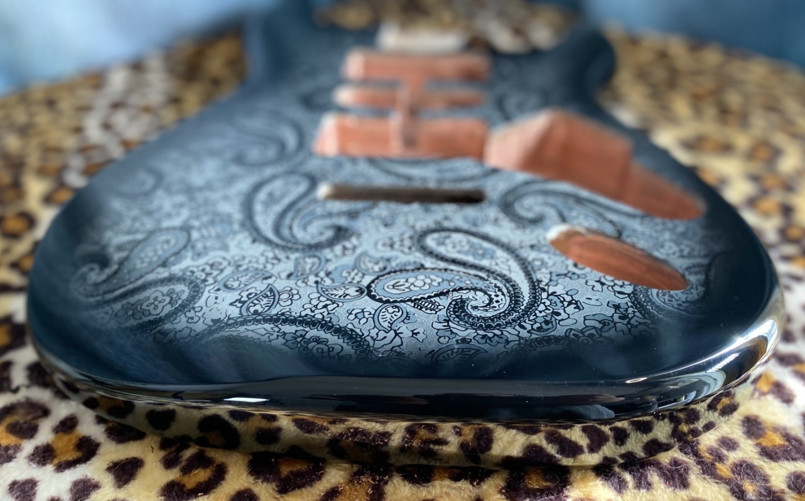 Paisley Stratocaster HSH Alder Fender Replacement Body Shielded Cavity