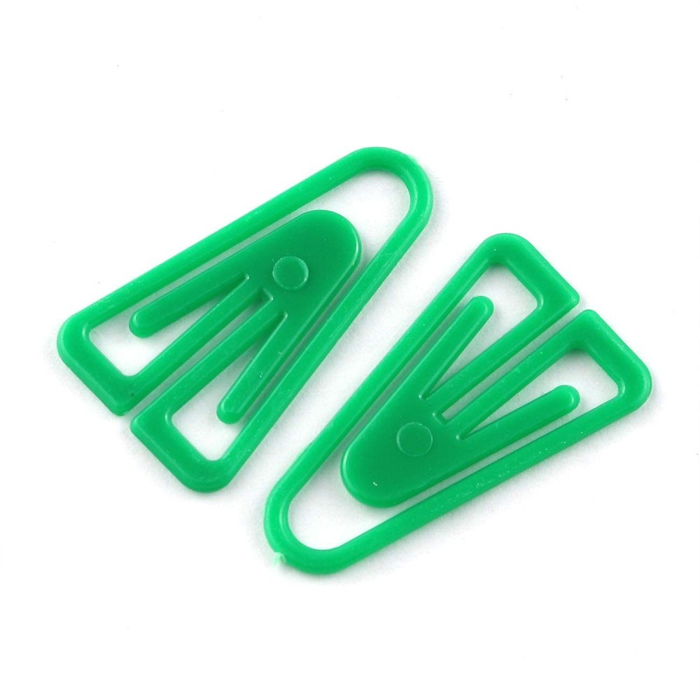 200pcs Plastic Paper Clips 35mm Long Mixed Color Triangle Clips