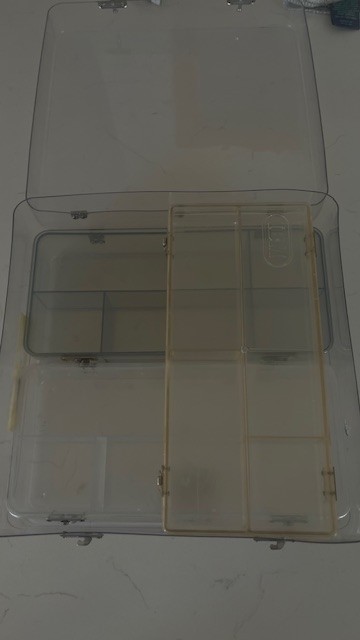 Vintage IBM branded storage cases, plastic coplymer, snap closures, hinged