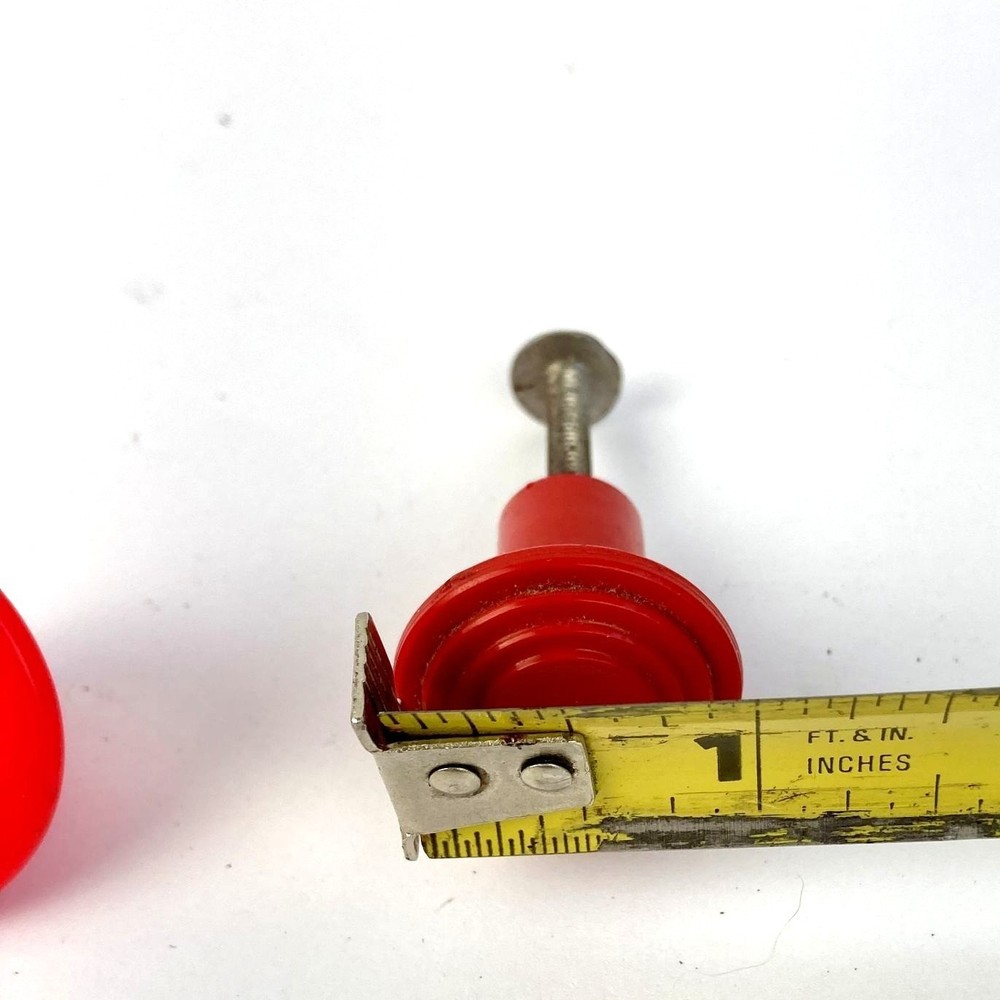 Lot 2 Vintage Red Cabinet Knobs Drawer Pulls Ribbed Cherry Red Neon Bakelite?