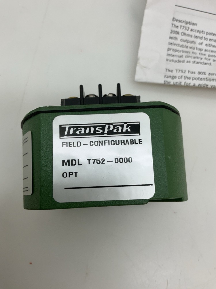Transpak T752 Potentiometer Input Isolating Two Wire Transmitter NEW