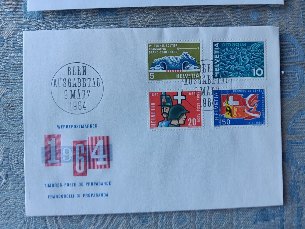 Switzerland PROPAGANDA SET #434-7 1964 SET FDC UNADDR