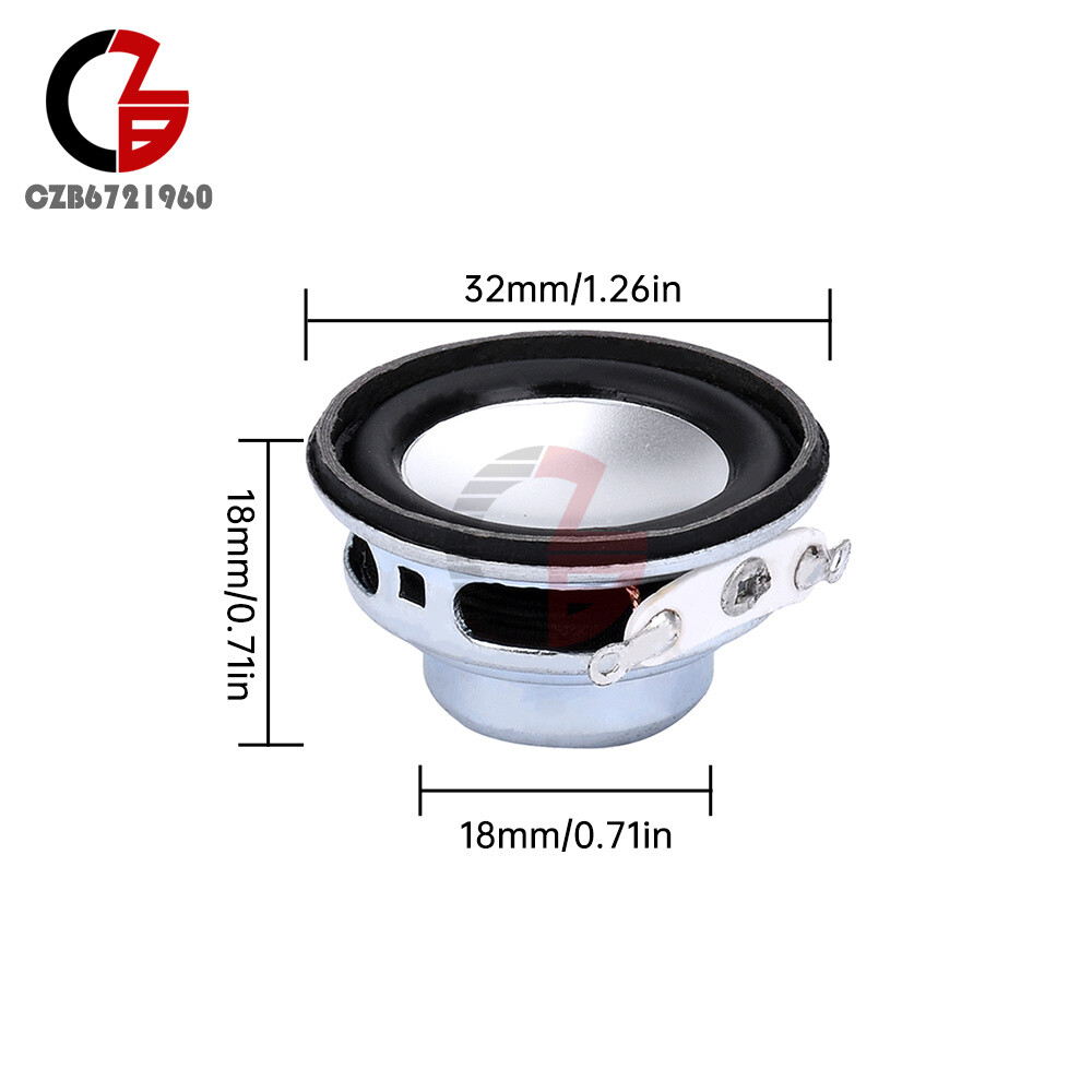 2pcs 32mm Internal Magnetic Subwoofer Mini Speaker 4Ohm Full-Range Audio Speaker