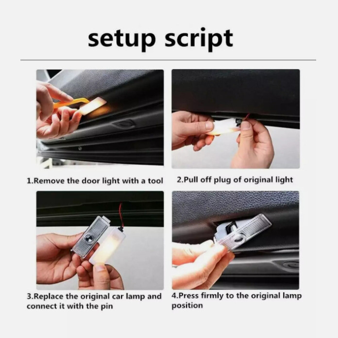 2pcs Car Door Projector Light 50th Anniversary For B-M-W E60 E63 E90 E92 E93