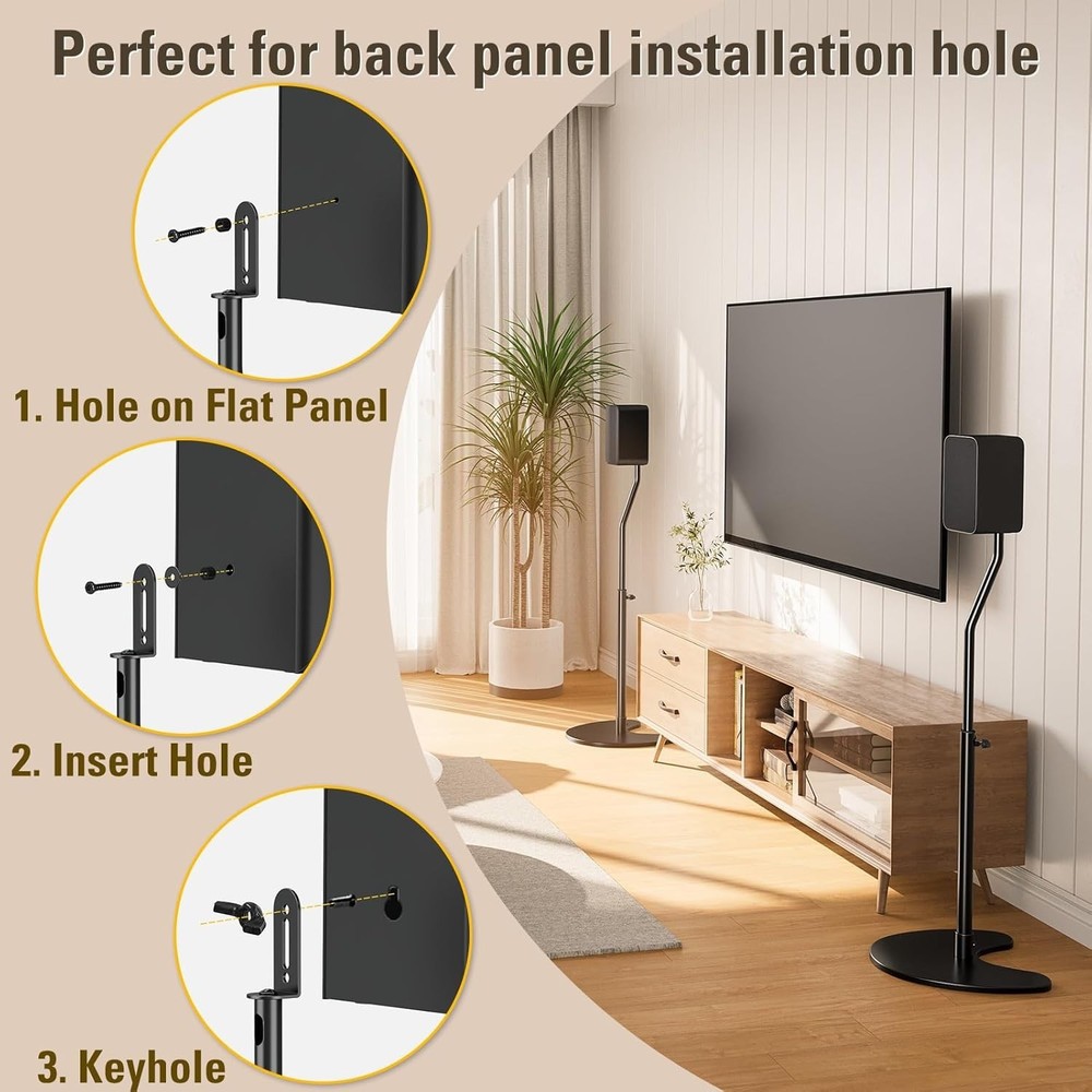 Adjustable Speaker Stands, Heavy Duty Base, 11 Lbs Capacity