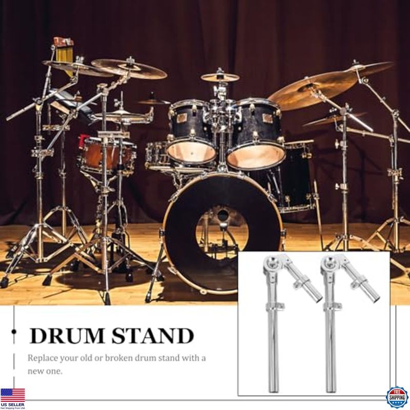 1 Pair Adjustable Double Tom Drum Stand Bracket, Stable Mount for Percussion