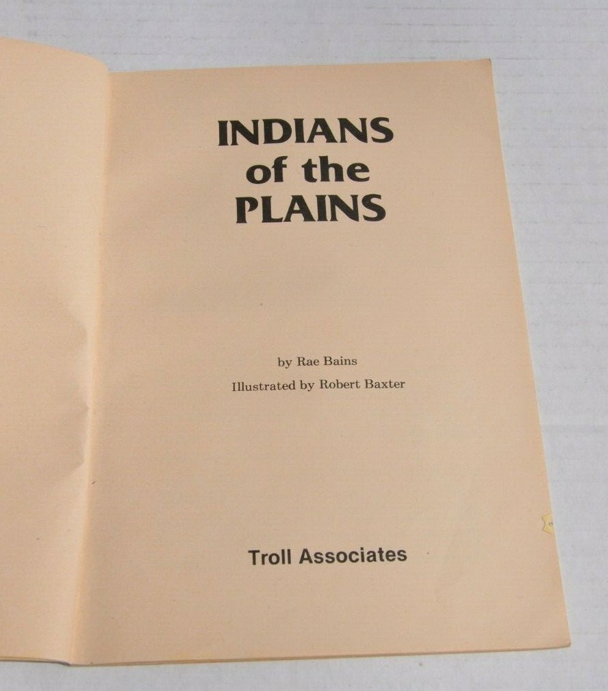 Indian of the Plains Rae Bains 1985 Children's Book Illustrated Vintage