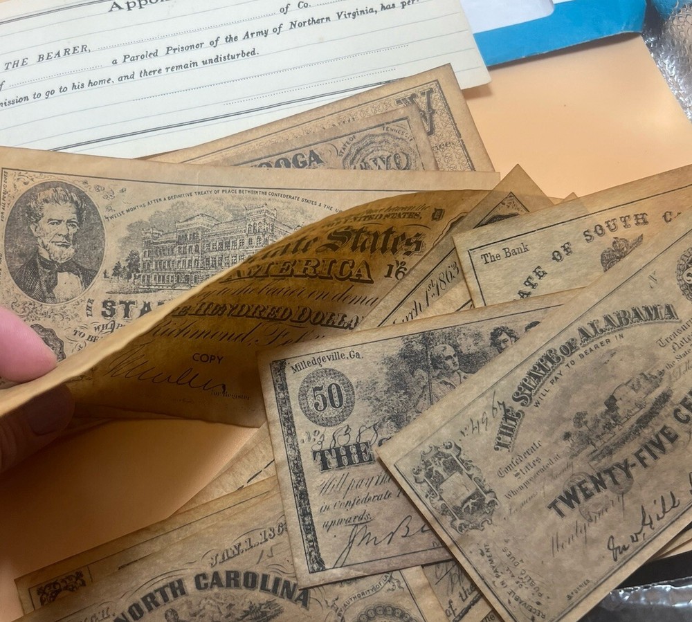 Confederate Currency Reproduction Set "B" Original Envelope Antique Note Lot