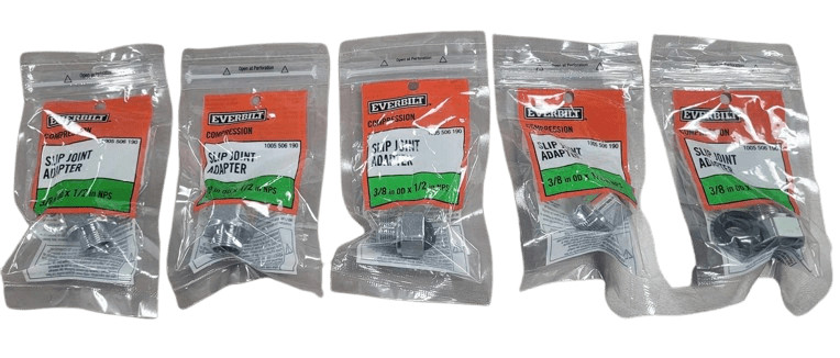 5-PACK 1/2 in. Slip Joint x 3/8 in. Comp Chrome Plated Brass Adapter Fitting