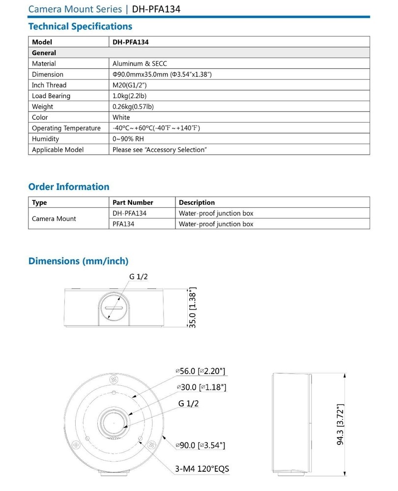 Dahua PFA134 Wall Mounting Junction Box for Select CCTV Security Cameras