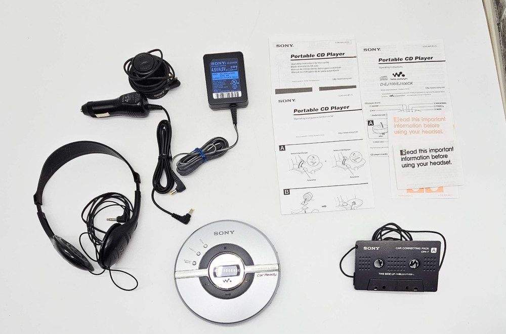 Sony D-EJ106CK CD Walkman Car Ready TESTED WORKING + Accessories