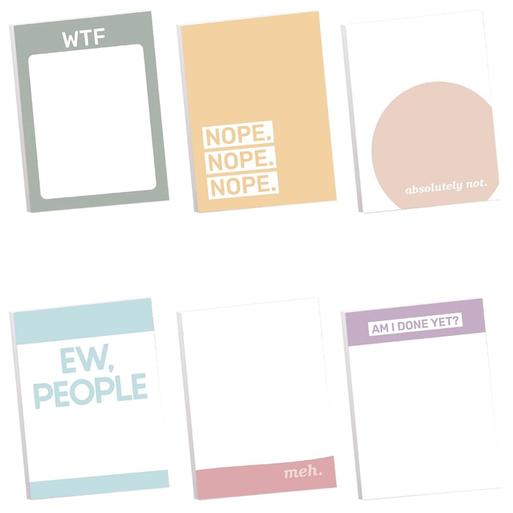 Not Today Funny Sticky Note Assortment / 3" x 4" Repositionable Sticky Note S...