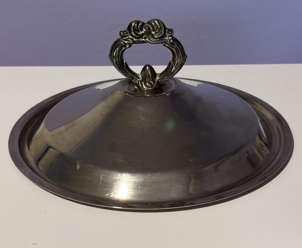 Vintage Silver Plated Server Base & Lid For Casserole Baking Serving Dish