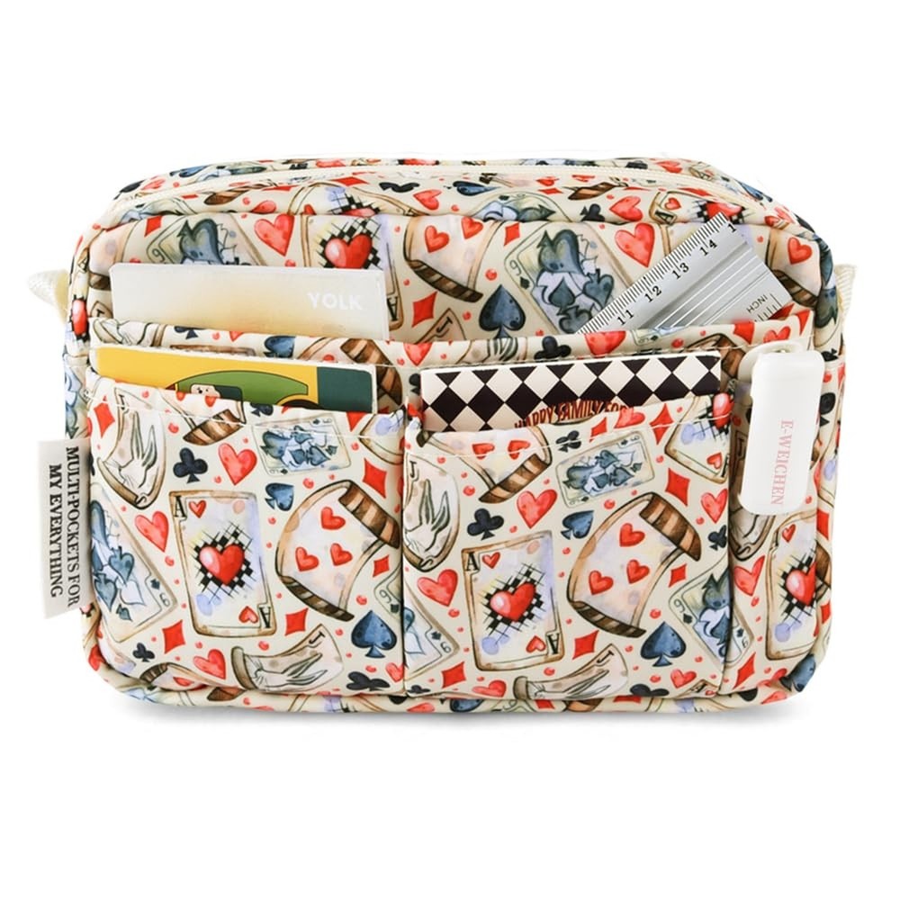 E-WEICHEN Multiple Pockets Portfolio Organizer with Zippered, Makeup Bag Trav...
