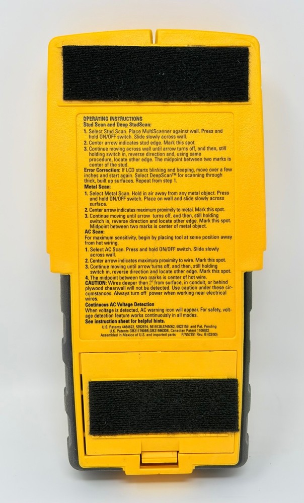 Zircon Contractor Multiscanner Pro Stud Finder Wall Scanner Metal AC Detection