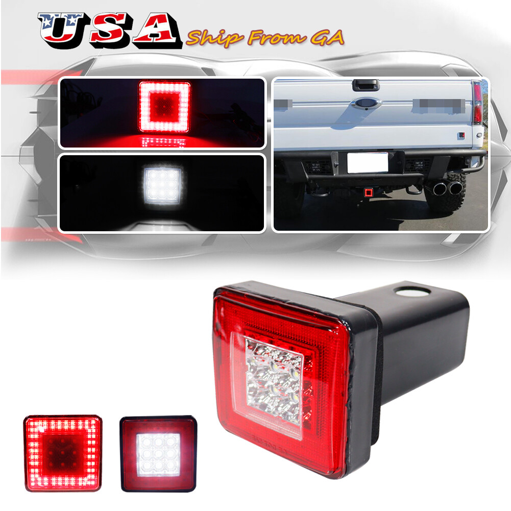 LED RUNNING/BRAKE/REVERSE TOW HITCH COVER LIGHT FOR TRUCK TRAILER 2" RECEIVER
