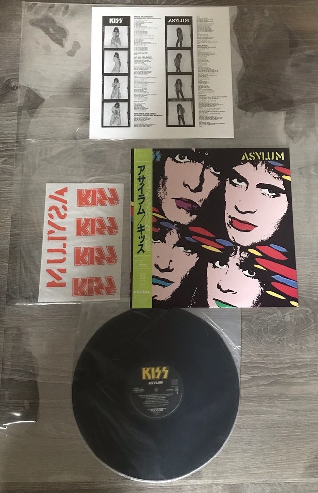 KISS 1985  JAPAN ASYLUM Record Album LP Transfer Sheet Lyrics Booklet Eric Carr