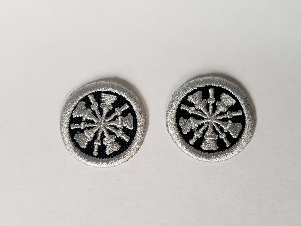 Fire Dept. Chief Five Bugle Embroidered Collar Patch 1 Pair
