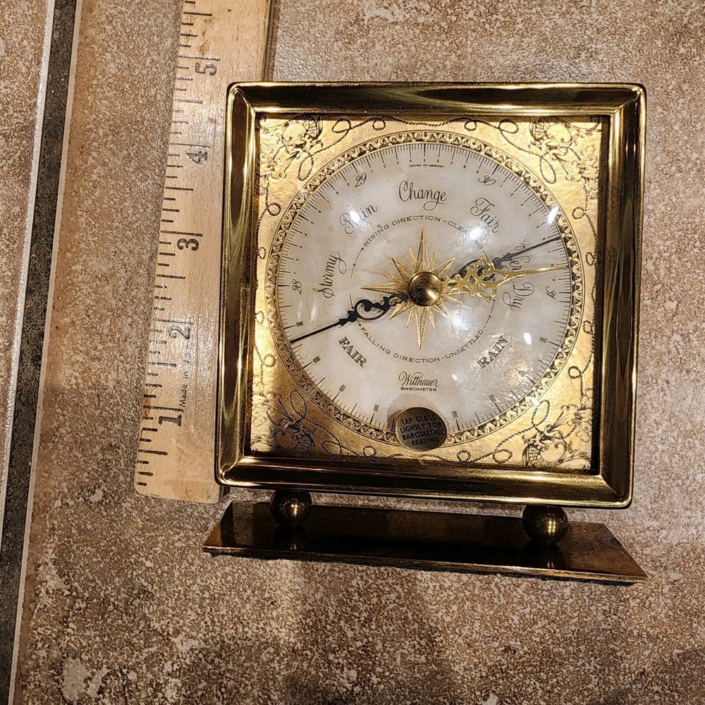 Vintage Brass Wittnauer Barometer Ornate Untested