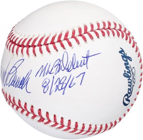 Johnny Bench Reds Signed Baseball MLB Debut 8/28/67 Insc-Fanatics
