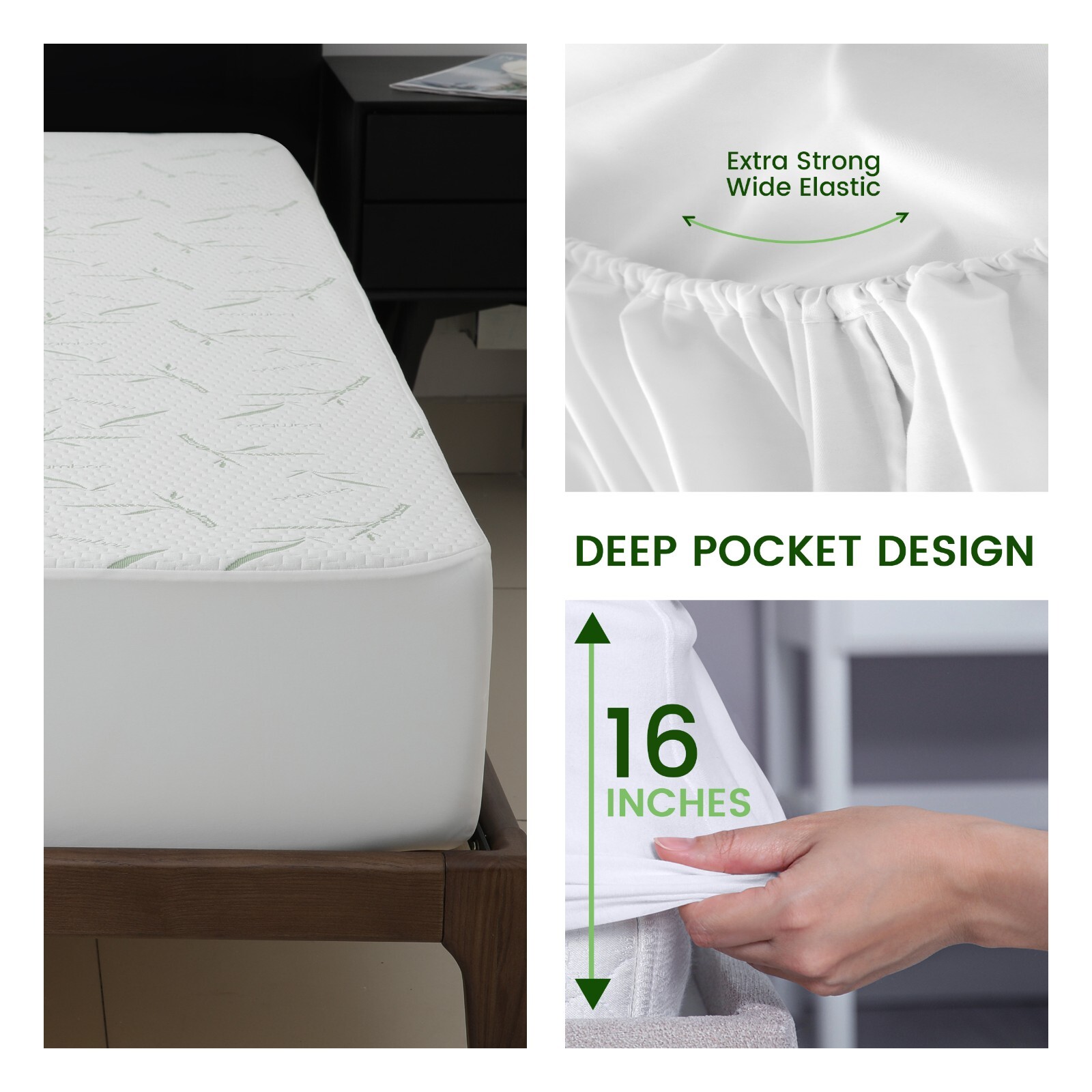 Bamboo Mattress Protector Hypoallergenic & Breathable Waterproof Mattress Cover