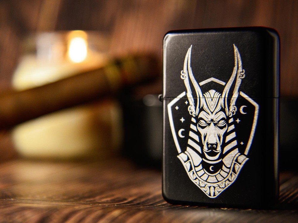 Anubis Engraved Lighter