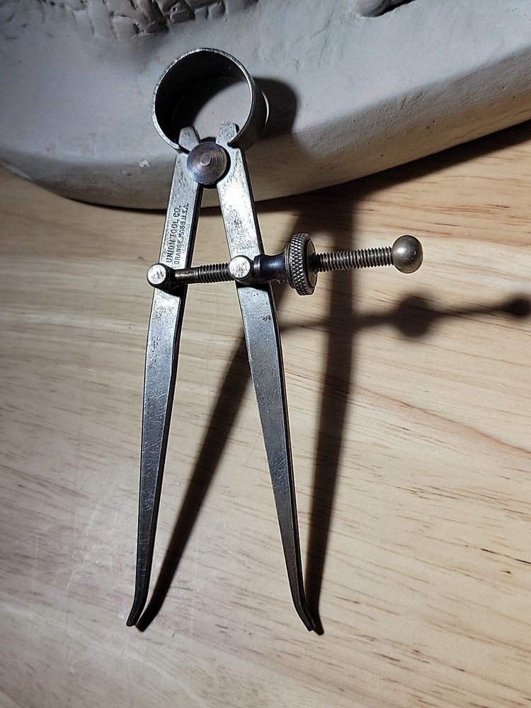 Union Tool Co Inside Caliper 5 inch Compass Machinist Drafting Tool Flat Leg