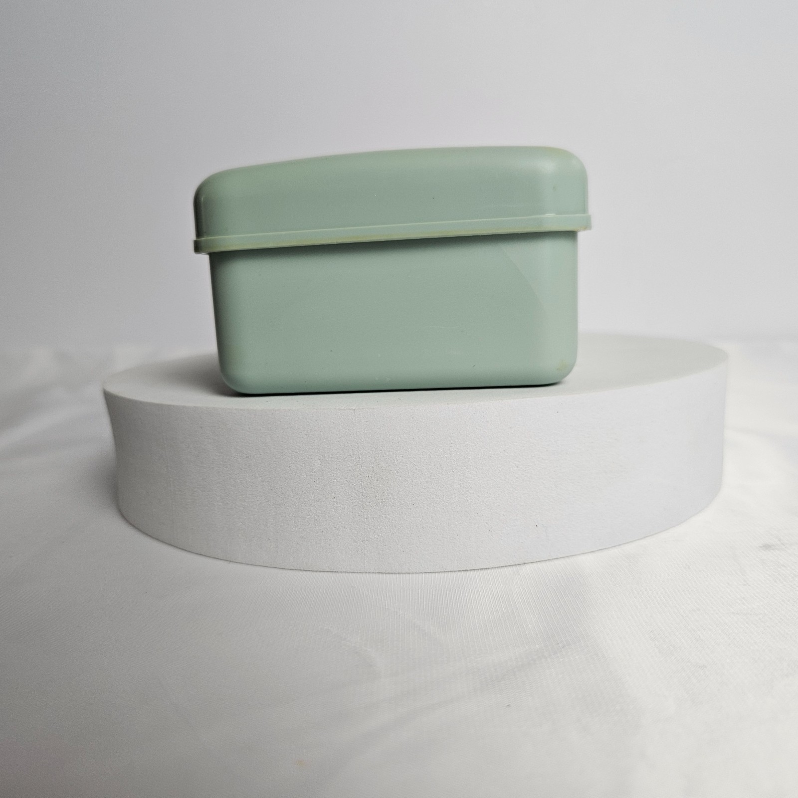 Vtg Sewing Box Vintage Mint Green Plastic Storage Case Mid Century Craft Retro