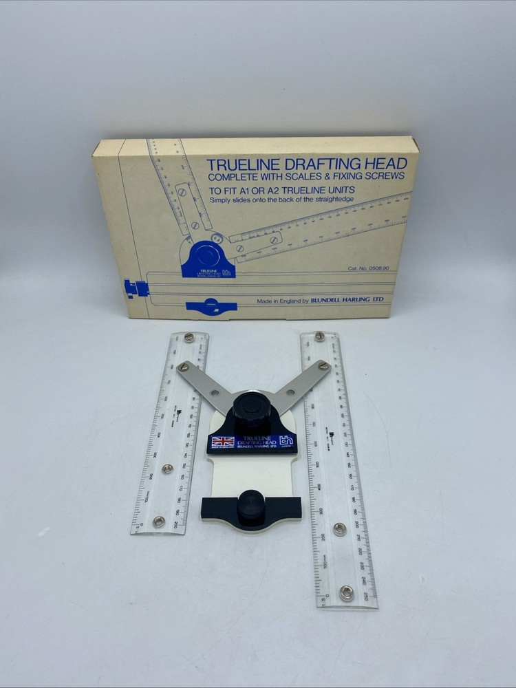 New Boxed Trueline Drafting Head Complete with Scale and Fixing Screws Etc